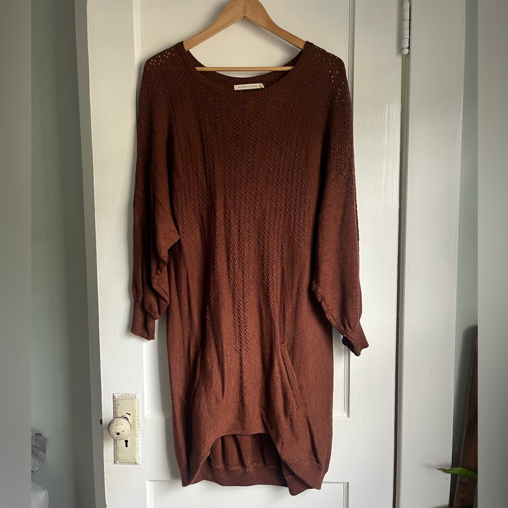 Micaela Greg Brown Wool Dress